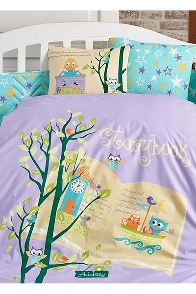 Hobby Lilac Dream Clock Baby Bedding Set