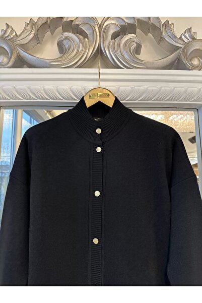 Invee İNVEE 7070 Плетено яке от вълнена смес - Черен