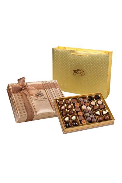 Bolçi Saten Altın Hediye Çikolata Kutu 500g