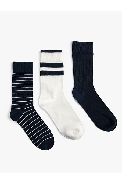 Koton Set șosete cu dungi 3 piese multicolore