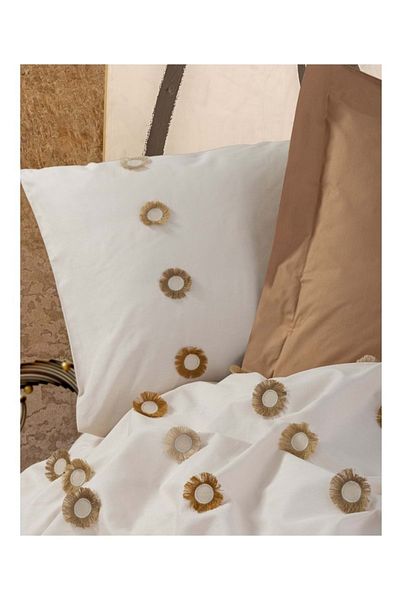 Cotton Box Σετ Παπλωματοθήκη Διπλό Brode Ranforce-nomi Beige