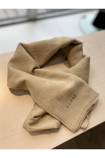 Zühre Γυναικείο μονόγραμμα με σχέδιο Seher Beige Shawl 0106