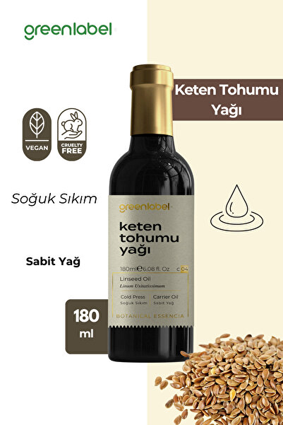Greenlabel Keten Tohumu Yağı Soğuk Sıkım %100 Doğal Ve Saf 180ml