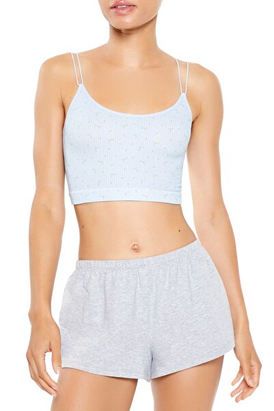 Forever 21 Dikişsiz Çiçek Desenli Crop Atlet