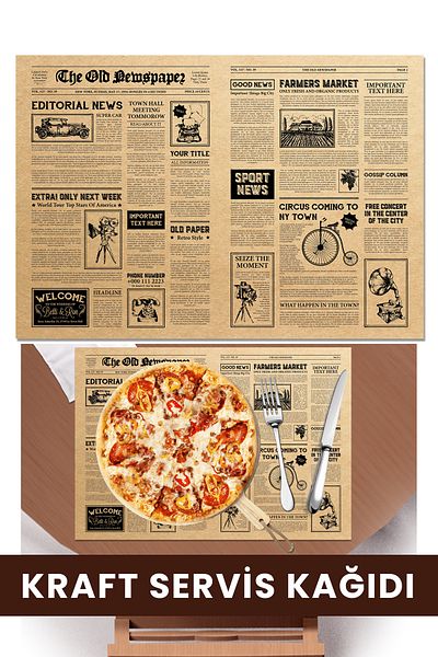 Balkan Kraft Printed American Serving Paper 500 Pieces - 40cm X 30cm (Table Paper No Cooking) Thin
