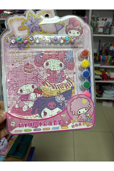 u-toys My melodi sanrio aktivite kitabı ve boyamalı yapboz  seti