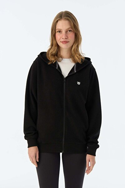 WWF Market Panda SuperSoft Full-Zip Hoodie με τσέπες - Μαύρο