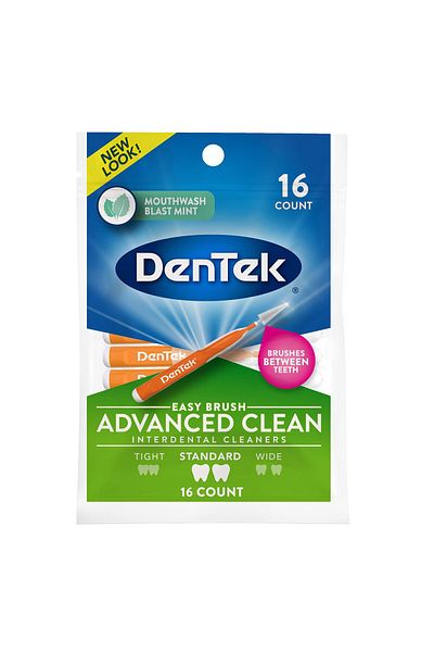 DENTEK Easy Brush Advanced Clean Interdental Cleaners Standard 16 Pieces