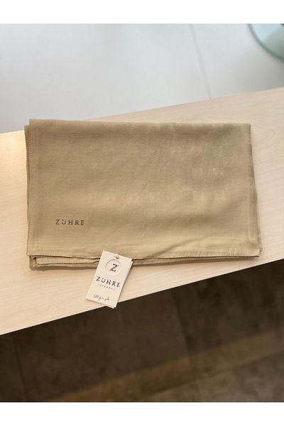 Zühre Γυναικείο μονόγραμμα με σχέδιο Seher Beige Shawl 0106