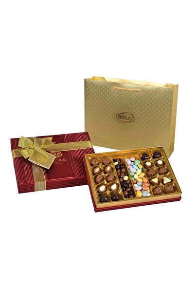 Bolçi Saten Bordo Hediye Çikolata Kutu 500g