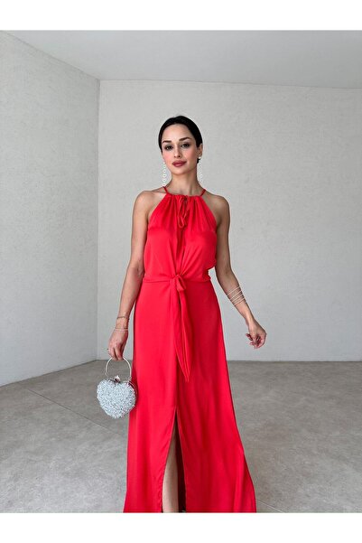 Mooi Butik KAFKA Maxi Elbise 0032 - Nar Çiçeği