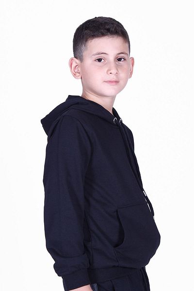 FYK KİDS Plain Kangaroo Pocket Hooded Sweatshirt