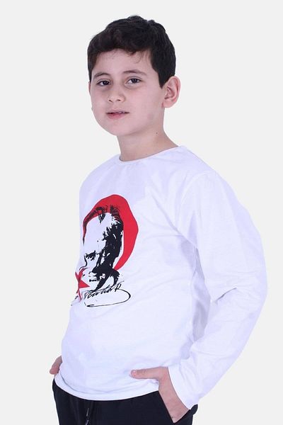 FYK KİDS Hanorac unisex cu imprimeu semnătură Atatürk