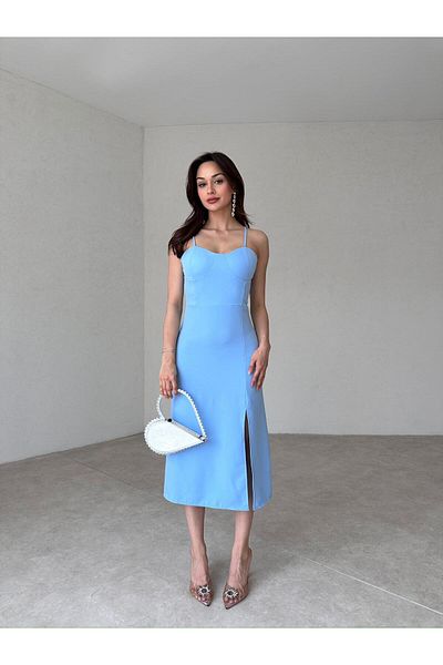 Mooi Butik Rochie Midi BELASCO albastră - 9050