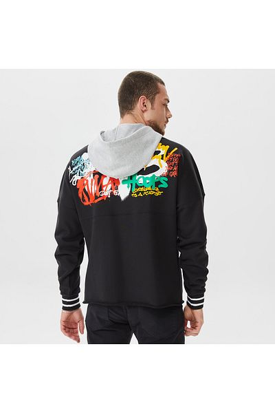 Puma Мъжки черен суитшърт с качулка Boroughs