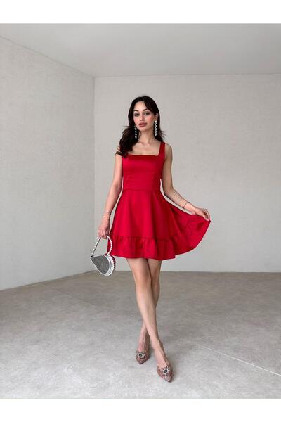 Mooi Butik STANTON فستان قصير 4992 - أحمر