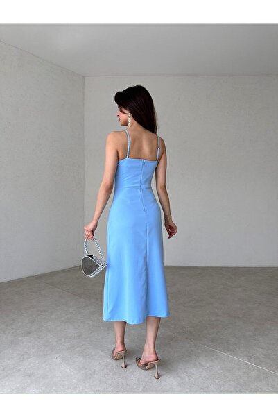 Mooi Butik BELASCO Midi Elbise 9050 - Mavi