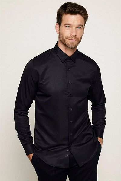 nightblack Спортен Slimfit Памучен сатен Лъскав Плат, Водоустойчив Плат