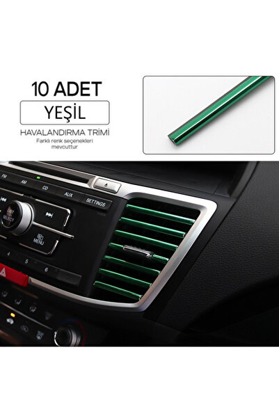 caralp Green Decorative Striped Air Conditioner Grille - Car Interior Trim Set