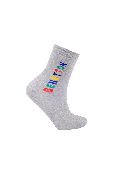 United Colors of Benetton Size 39-43 Men's Logo Embroidered Woven 2-Piece Socks 77266