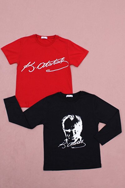 FYK KİDS Πακέτο με 2 μπλουζάκια για αγόρια και κορίτσια με διαφορετικά σχέδια...