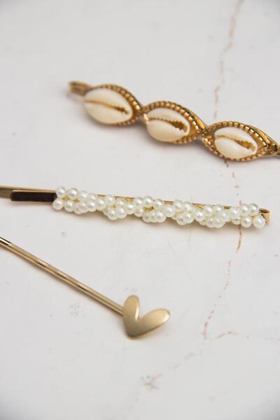 Modex Sea Shell with Pearl and Heart Triple Buckle