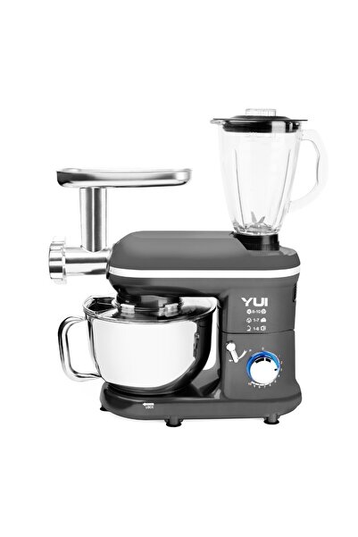 Yui M120 Multi-fonksiyonel 3'ü Bir Arada Stand Mikser Kıyma Setli Ve Blender Özellikli Gri