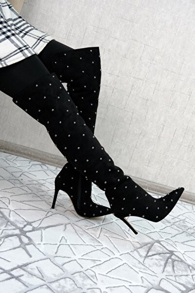 Milano Glittera kadın bot ayakkabı hakiki deri