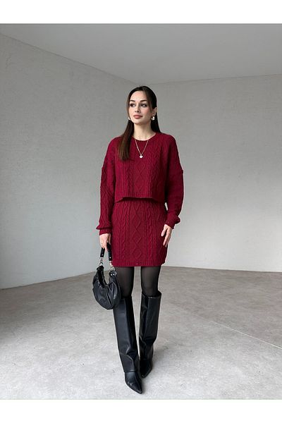 Mooi Butik Camden Set 5743 - Claret Red