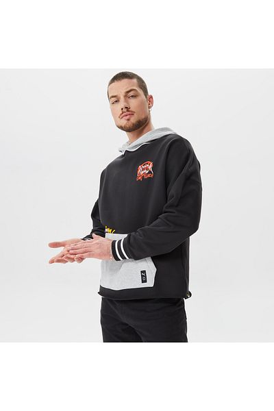 Puma Мъжки черен суитшърт с качулка Boroughs
