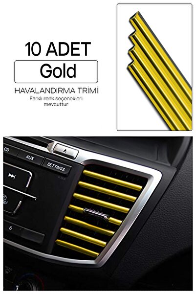 caralp شبكة تهوية مكيف الهواء الداخلي للسيارة باللون الذهبي - مجموعة حواف شري...