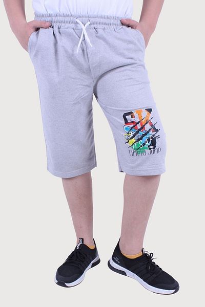 FYK KİDS BOY'S PRINTED ELASTIC WAIST SHORTS-BERMUDA