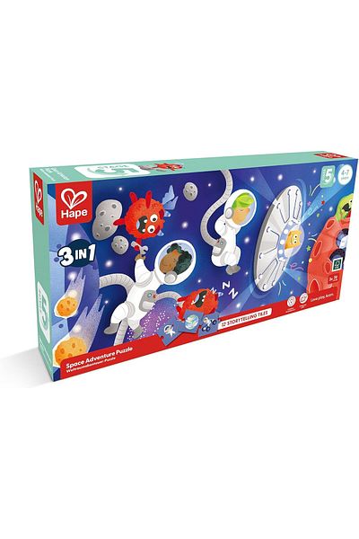Hape Children's Puzzle Space Adventure (3 IN 1) And Storytelling Game