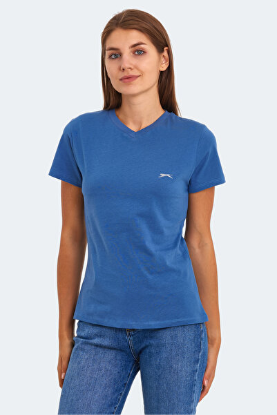 Slazenger KRISTEN I Kadın V Yaka Indigo Tişört