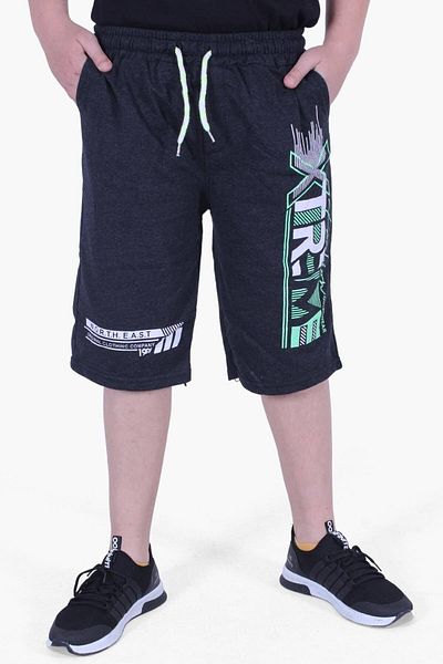 FYK KİDS Xtremea Text Printed High Waist Boy's Capri