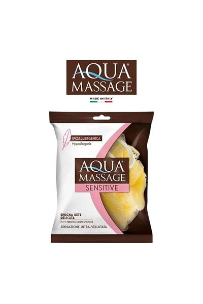 Aqua Massage إسفنجة حمام تقشير حساسة – ملمس شبكي لطيف، مثالية للاستخدام اليومي