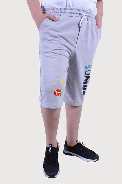 FYK KİDS BOY'S SMILING FACE PRINTED SHORTS WITH ELASTIC WAIST - BERMUDA