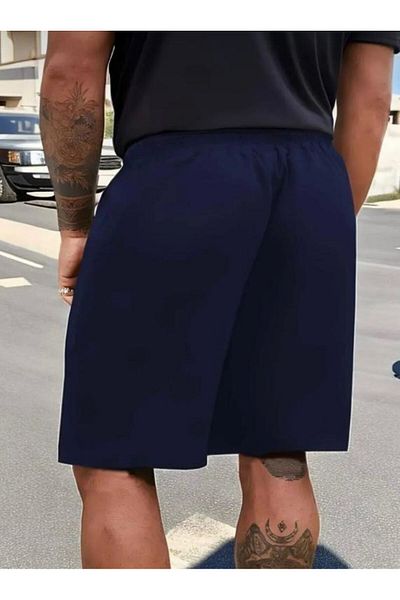 NO 601 Ανδρικό καλοκαιρινό σορτς Navy Blue 23 με στάμπα