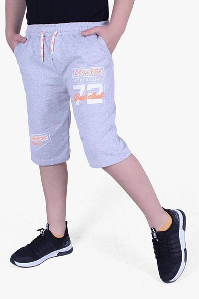FYK KİDS 72 Κείμενο Εκτυπωμένο Wide Leg Cord Λεπτομερές Boy's Capri