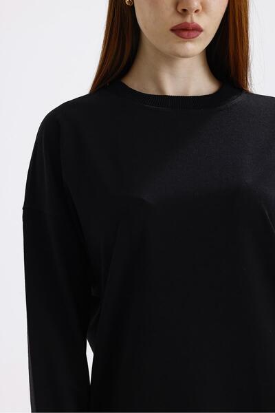 Miss Murem Black Mari Sweat - Slit Skirt