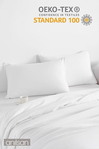 Anılsan 800gr Microfiber Antiallergic Pillow Set of 4 - 50x70cm Bead Silicone Filled