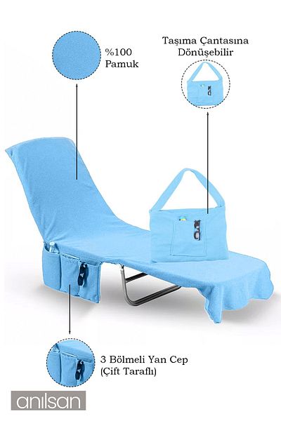 Anılsan 60x180 cm 100% βαμβακερή πετσέτα ξαπλώστρας - Πετσέτα παραλίας και πισίνας Quick Dry
