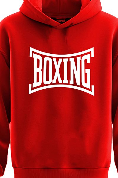 TOP GLORY Боксов суитшърт с качулка и 3 нишки с качулка и принт BOKS2002