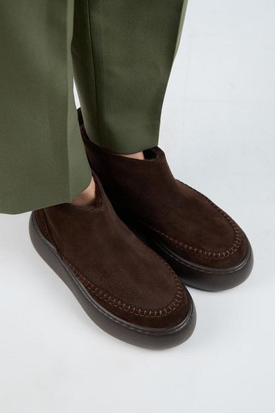 Manijero (Carolina) Women's Genuine Leather Mini Brown Boots with Fur Inside