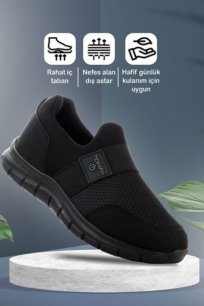 Vojo Μαύρο Flex Sneaker - Ανδρικά αθλητικά παπούτσια χωρίς κορδόνια