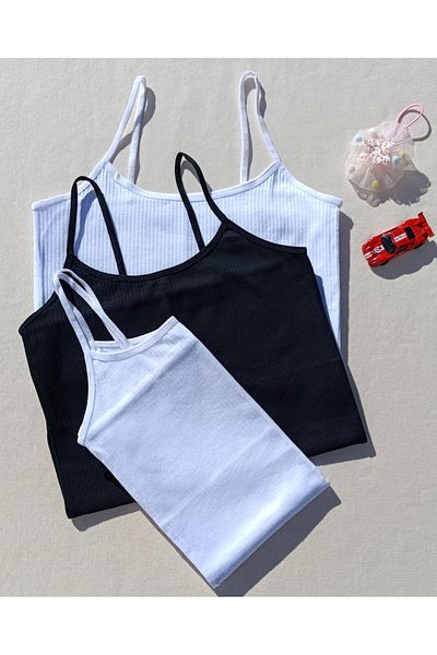 siyalife Ribbed Lycra 3-Piece Women's Tank Top