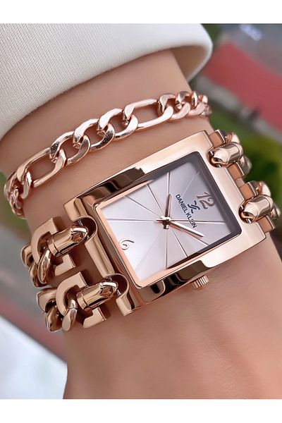 Daniel Klein Brand Rose Gold Color Waterproof Women's Wristwatch