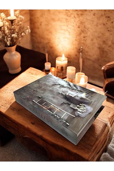 Saccura Decor Grateful Gray Decorative Book Box – Stylish and Functional