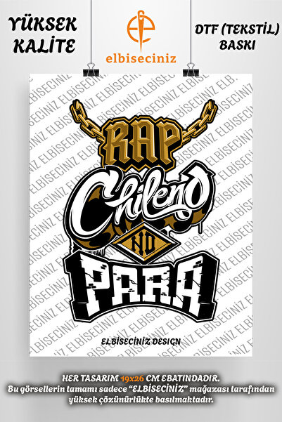 VİZYON İKRA طباعة نسيج DTF ممتازة تحت عنوان "Rap Necklace" يمكن لصقها بسهولة ...