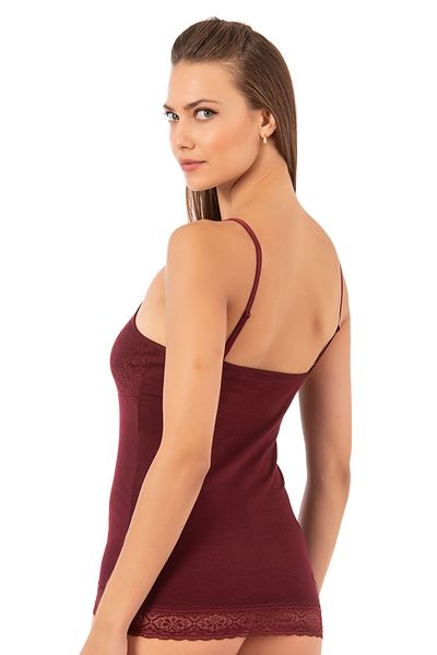 ÖZKAN underwear Özkan 24186 Women's Cotton Lycra Single Jersey Lace Cup Thin Strap Athlete